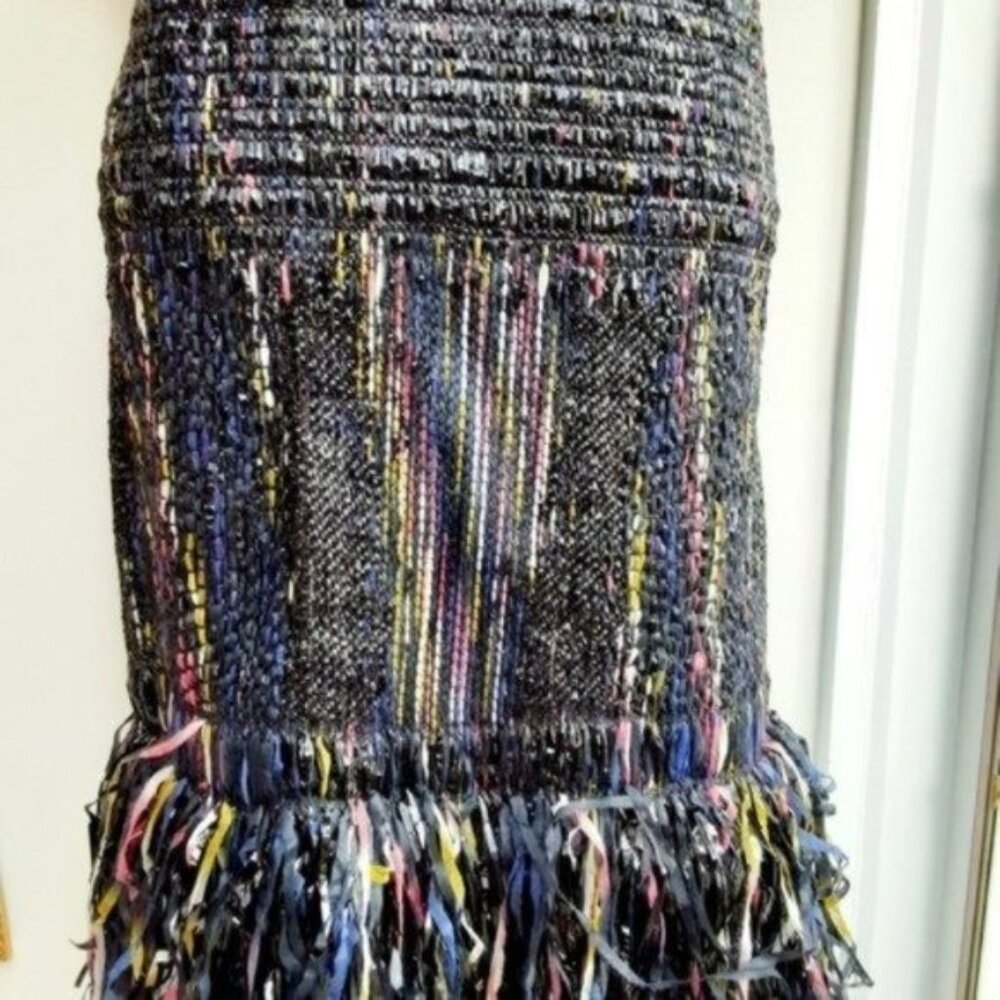 Vilagallo Tea Farrow Fringe Jacquard Dress 42 - Picture 11 of 13